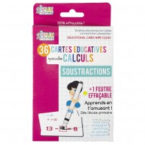 JEU 36 CARTES ÉDUCATIVES CALCUL FEUTRE EFFAÇABLE