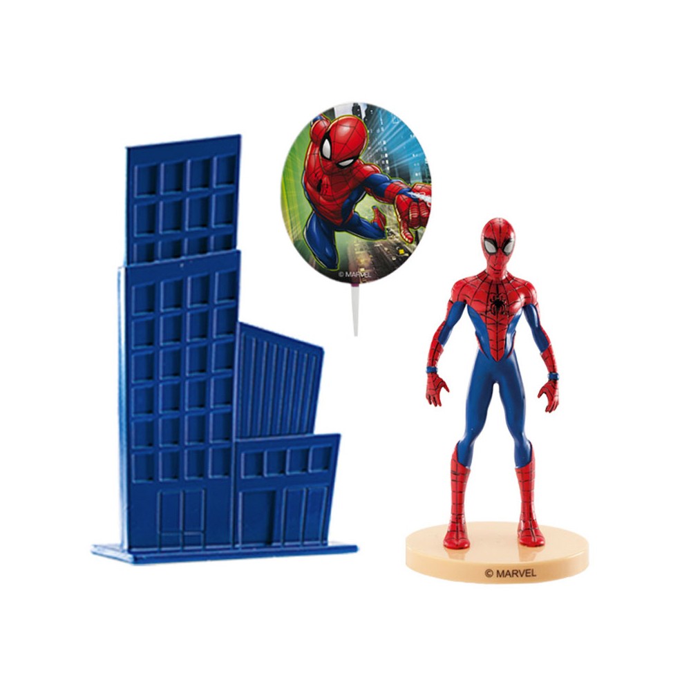 Gateau anniversaire Spiderman : bougie + chiffres + figurine