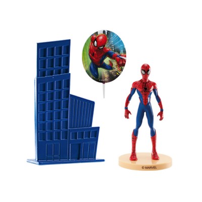 Spiderman avec sa voiture - Les plaques de décoration gâteau