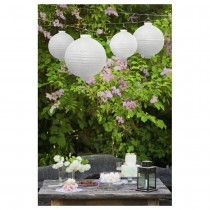 LANTERNE JARDIN PAPIER BLANC 20CM