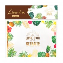 LIVRE D\'OR CARTON RETRAITE TROPICAL 40P 21.2X16CM