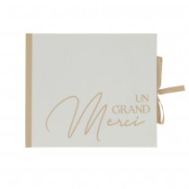 LIVRE D\'OR CARTON UN GRAND MERCI 68P 22X19CM CRÈME