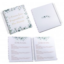 LIVRE ORGANISATION MARIAGE EUCALYPTUS 19X20CM