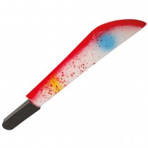 MACHETTE MULTICOLORE PLASTIQUE ENSANGLANTÉE 54CM