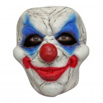 MASQUE FACIAL LATEX CLOWN BLEU BLANC ROUGE ADULTE