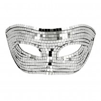 MASQUE LOUP FACETTES DISCO ARGENT ADULTE