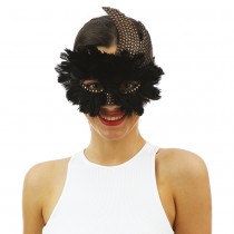 MASQUE LOUP PLUME CORBEAU CLOUS STEAMPUNK ADULTE