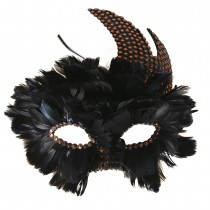 MASQUE LOUP PLUME CORBEAU CLOUS STEAMPUNK ADULTE