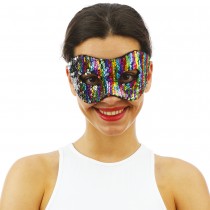 MASQUE LOUP SEQUIN REVERSIBLE MULTICOLORE ADULTE