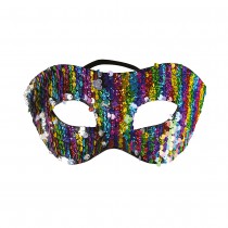 MASQUE LOUP SEQUIN REVERSIBLE MULTICOLORE ADULTE