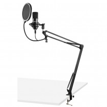 MICROPHONE NOIR USB STUDIO BRAS ARTICULÉ