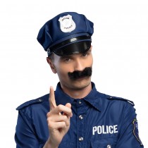 MOUSTACHE NOIRE DE POLICIER