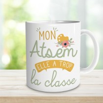 MUG CÉRAMIQUE ATSEM CLASSE 240ML 9.5CM BLANC