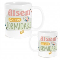 MUG CÉRAMIQUE ATSEM TU ES FORMIDABLE 240ML BLANC