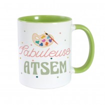 MUG CÉRAMIQUE FABULEUSE ATSEM 240ML BLANC