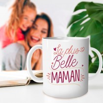 MUG CÉRAMIQUE LA PLUS BELLE MAMAN 9.5CM BLANC