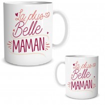 MUG CÉRAMIQUE LA PLUS BELLE MAMAN 9.5CM BLANC