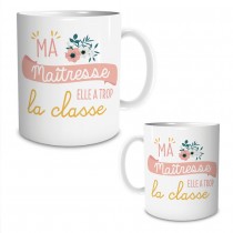 MUG CÉRAMIQUE MAÎTRESSE CLASSE 240ML 9.5CM BLANC