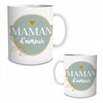 MUG CÉRAMIQUE MAMAN D\'AMOUR 9.5CM BLANC