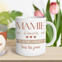 MUG CÉRAMIQUE MAMIE D\'AMOUR HISTOIRES 9.5CM BLANC