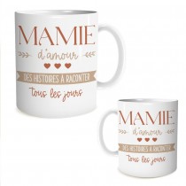 MUG CÉRAMIQUE MAMIE D\'AMOUR HISTOIRES 9.5CM BLANC