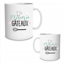 MUG CÉRAMIQUE MAMIE GÂTEAUX 32CL 9.5CM BLANC