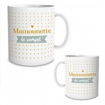 MUG CÉRAMIQUE MAMOUNETTE DE COMPET 9.5CM BLANC