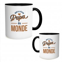 MUG CÉRAMIQUE MEILLEUR PAPA DU MONDE 9.5CM BLANC