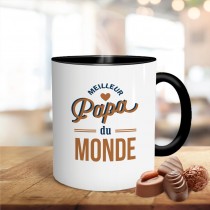 MUG CÉRAMIQUE MEILLEUR PAPA DU MONDE 9.5CM BLANC