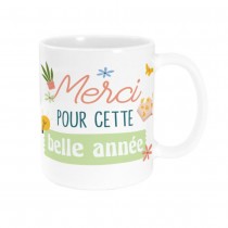 MUG CÉRAMIQUE MERCI BELLE ANNÉE 240ML BLANC