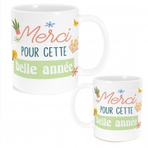 MUG CÉRAMIQUE MERCI BELLE ANNÉE 240ML BLANC