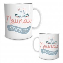 MUG CÉRAMIQUE MERCI NOUNOU 240ML 9.5CM BLANC