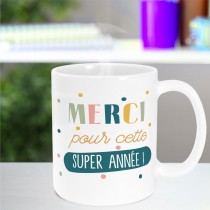 MUG CÉRAMIQUE MERCI SUPER ANNÉE 240ML BLANC