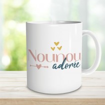 MUG CÉRAMIQUE NOUNOU ADORÉE 9.5CM BLANC