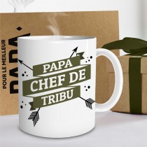 MUG CÉRAMIQUE PAPA CHEF DE TRIBU