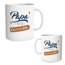 MUG CÉRAMIQUE PAPA INCROYABLE 9.5CM BLANC