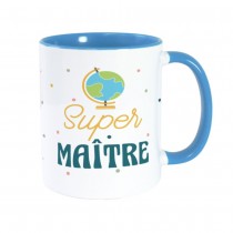 MUG CÉRAMIQUE SUPER MAÎTRE GLOBE 240ML BLANC