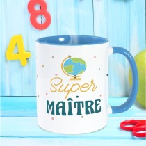 MUG CÉRAMIQUE SUPER MAÎTRE GLOBE 240ML BLANC