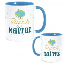 MUG CÉRAMIQUE SUPER MAÎTRE GLOBE 240ML BLANC