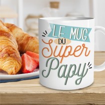 MUG CÉRAMIQUE SUPER PAPY 9.5CM BLANC