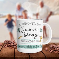 MUG CÉRAMIQUE SUPER PAPY PETITS-ENFANTS 9.5CM