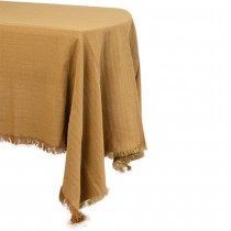 NAPPE COTON EFFILOCHÉE LAVABLE 1.4X2.4M CAMEL