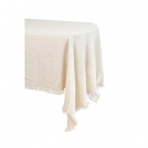 NAPPE COTON EFFILOCHÉE LAVABLE 1.4X2.4M CRÈME