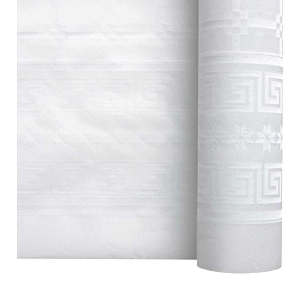 Nappe papier damassé blanche 25 m