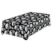 NAPPE PAPIER TÊTE DE MORT 274X137CM NOIR