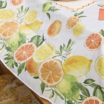 NAPPE TISSU LAVABLE TUTTI FRUTTI 1.4X2.4M CRÈME