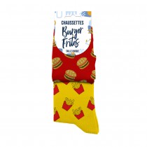 PAIRE DE CHAUSSETTES COTON BURGER FRITE HOMME