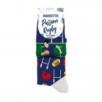 PAIRE DE CHAUSSETTES COTON PASSION RUGBY HOMME