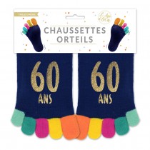 PAIRE DE CHAUSSETTES ORTEILS ANNIVERSAIRE 60AINE