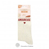 PAIRE DE CHAUSSETTES PAILLETTES AMOUREUSE FEMME